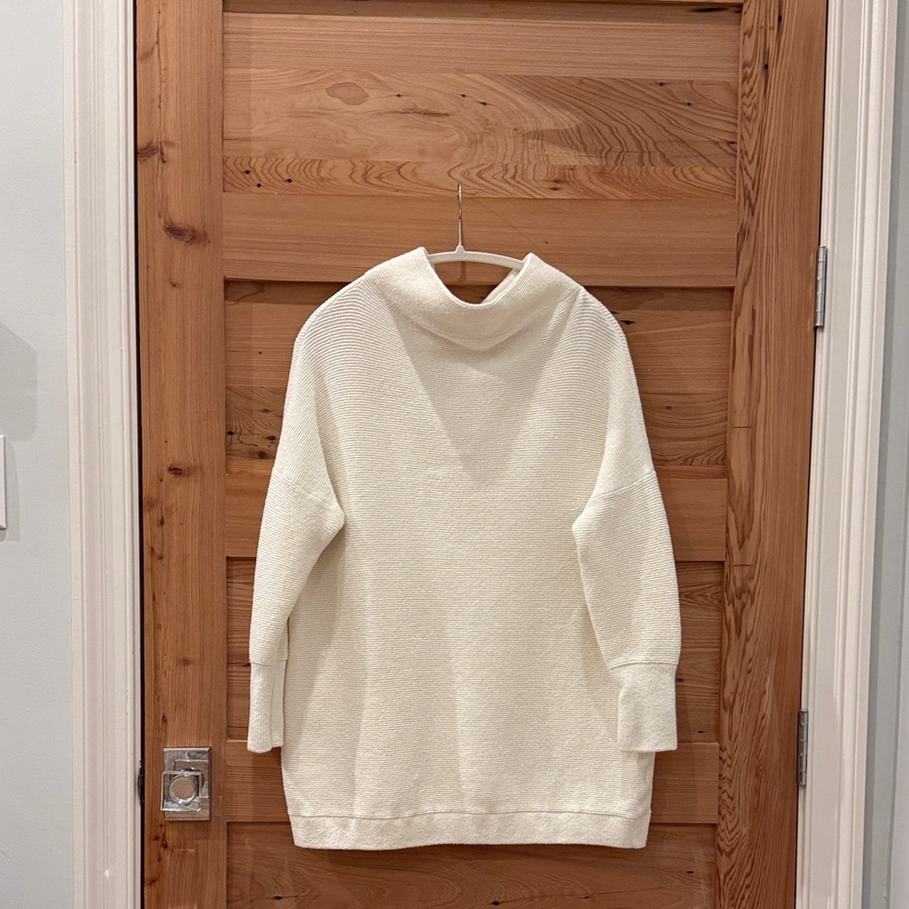 Free People Cream Cowl Neck Sweater